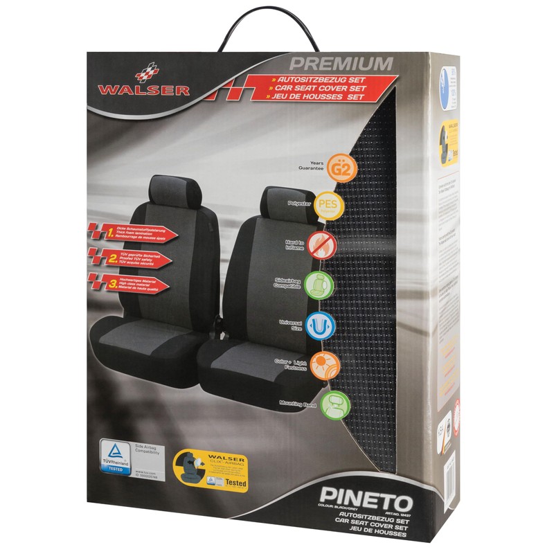 Pineto Car Seat-Cover Black-Grey