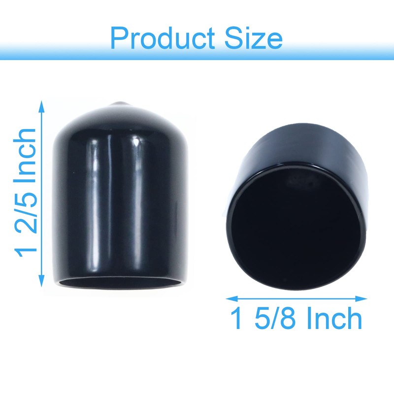 Acocony 1 5/8 Inch Rubber Cap Round Rubber End Caps