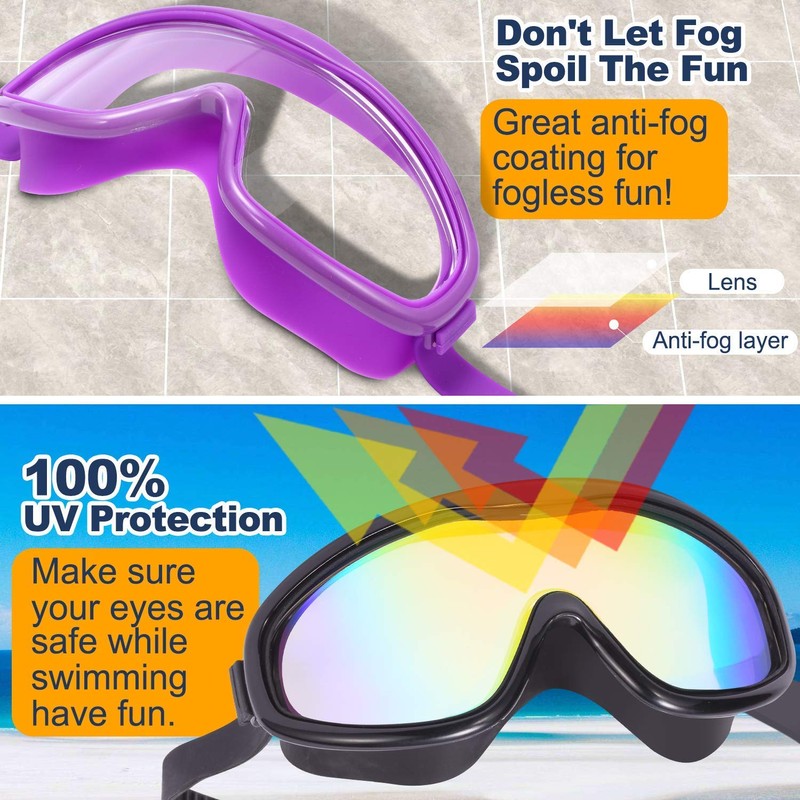 Braylin Swim Goggles, 2-Pack Swimming Goggles for Adult Men Women,