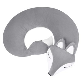 Travel Neck Pillow U Shape Animal Fox Neck Support Neck Cushion Breathable PP Cotton Neck and Cervical Protector for Home Office Travel Recliner Chair Napping Airplane Train Car Sleeping
