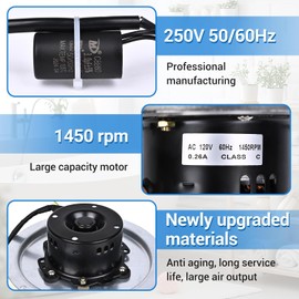 Upgrade QT-110N-B QT-100L QT-110-B QT-90N-B Bathroom Fan Motor & Blower Wheel Fit for All Nutone QT-90-B QT110 QT100 QT9093WH QT-80-B Series Fans Replace 0696B000 Exhaust Fan Motor 100CFM 3.5 Sones