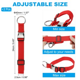 PATIKIL Add A Bag Luggage Straps, 2 Pcs Adjustable Suitcase Belt, Travel Accessories Metal Buckle for Connecting Your Luggage Jacket Red