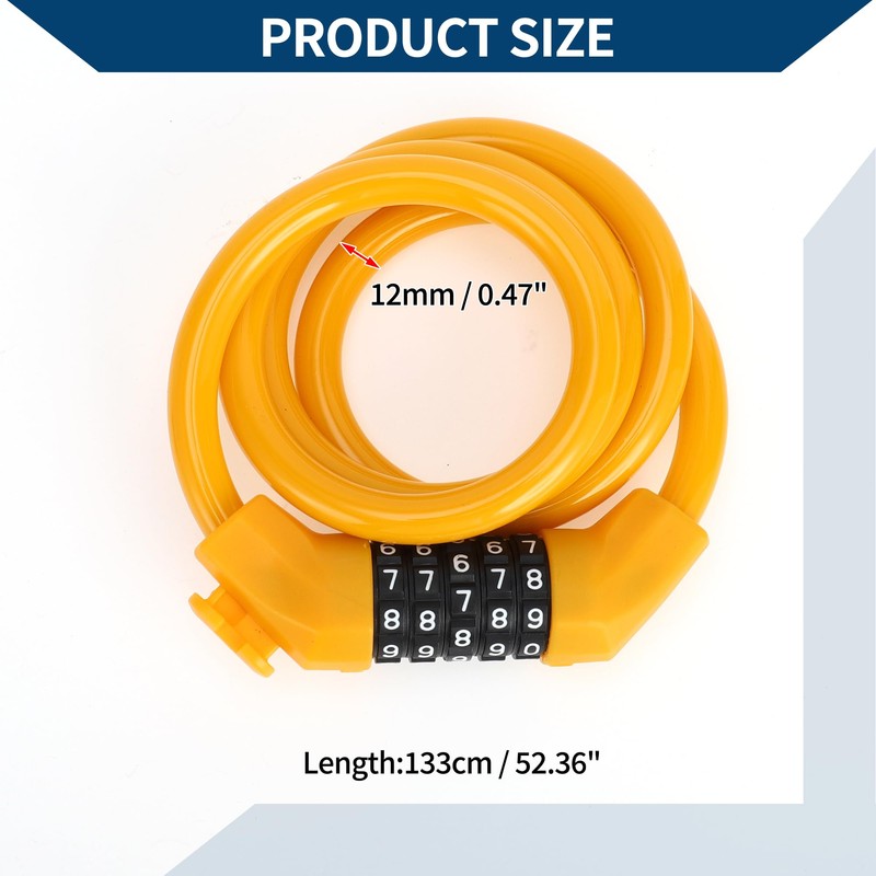 Hihaha Bicycle Lock with Lock Frame/Adjustable Bike Chain Lock for