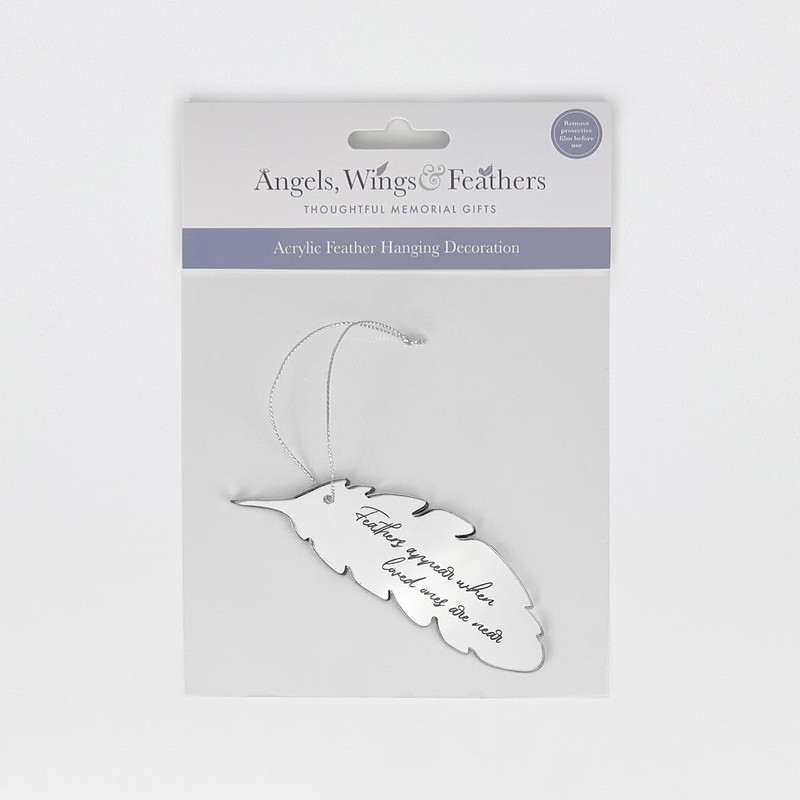 Mirrored Acrylic Feather Hanging Decoration - Feathers appear when loved