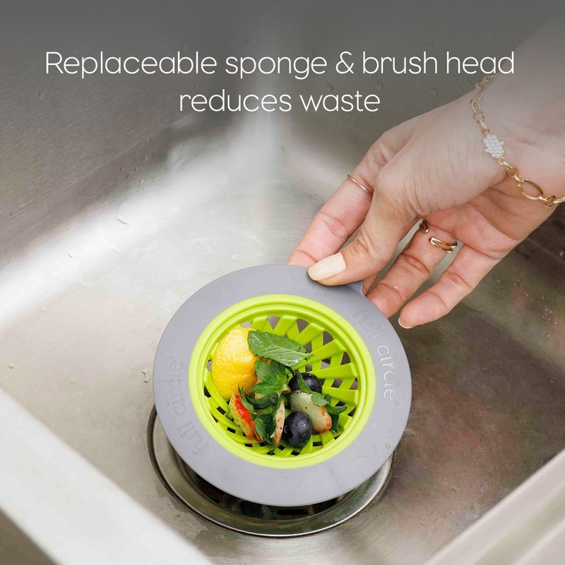 Full Circle Sinksational Sink Strainer with Stopper, Green