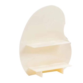 Cosmetic Storage Rack Makeup Shelf Organizer for Bathroom Bedroom Dressing Room Desk Milky White S