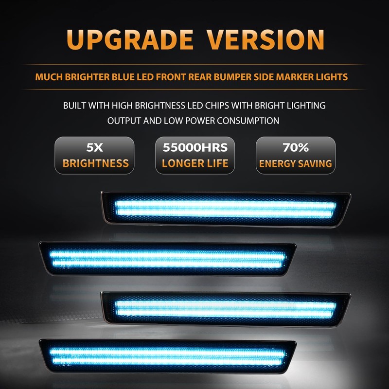 DERMOKA LED Side Marker Lights Front Rear Bumper Parking Signal