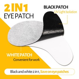 Lunamoon 2-in-1 UV Eye Pads for Eyelash Extension, Eyelash Extension Pad, Eye Gel Patch for Eyelash Extensions, Eyelash Pads, 50 Pairs (Gold 50)