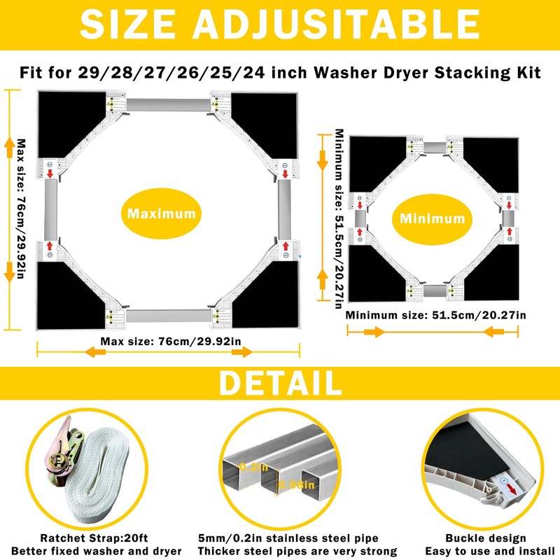 Universal Washer Dryer Stacking Kit - Reinforced Universal Stacking Kit