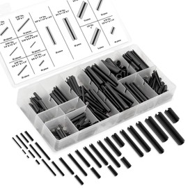 Neiko 50412A Roll Pin Assortment Set with Storage Case | 315 Pieces | SAE | Slotted Spring Steel | Black Dowel Tension Roll Pin