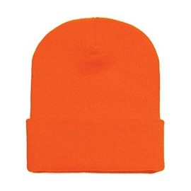 DECKY High Visibility Neon Colored Cuffed Long Beanie Winter Hat - Green