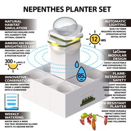 LeGrow Nepenthes Terrarium System – Pitcher Plant Planter with LED Grow Light & Humidifier, Self-Watering Indoor Carnivorous Plants Setup – No Live Plant, Beginner Friendly