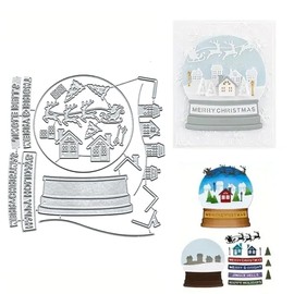 Christmas Snowball Set Metal Cutting Dies Metal Paper Card Cutting Dies Cutting Stencils for DIY Embossing Card Making Book Pendant Decorative Paper Shapes Scrapbooking