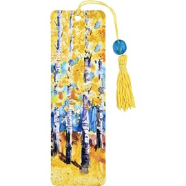 White Aspens Beaded Bookmark