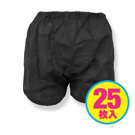 Disposable / Pack of 25 (Paper Pants) Unisex / Paper Trunks Black One Size Fits Most (For Beauty Salon and Massage Shops / Travel, Hospitalization, Disaster Prevention, Nursing Care, Paper Shorts, Paper Pants)