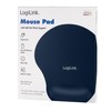 LogiLink ID0027B - Mauspad mit Silikon Gel Handauflage, Farbe: Blau