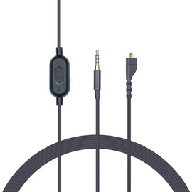 Yaowanguan Inline Volume Control Mute Cable Compatible with SteelSeries Arctis 3,Arctis 5,Arctis 7,Arctis Pro,Arctis Pro Wireless Gaming Headsets,2m/6.6fts Replacement Black Audio Cable Wire