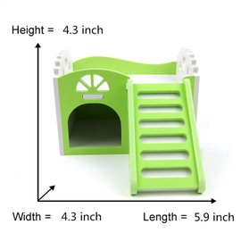Litewoo Colorful Hamster House, Wooden Cute Hut with Ladder Platform for Hamster Gerbil Mouse Rat Reptile