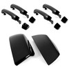 HECASA Mirror Covers+ 4 Door Handles Kit Compatible with 2007-2022