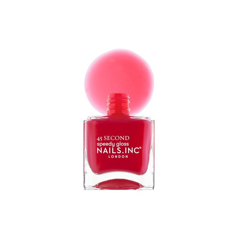 Nails Inc Ready To Jelly, rojo transparente, secado rápido, larga