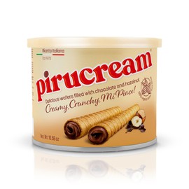Pirucream Cream Filled Rolled Wafer. Chocolate and Hazelnut Filling. Premium Chocolate. 10.59 Oz / 300 gr