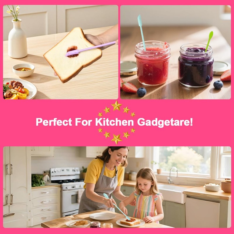 9 Pieces Mini Silicone Spatula-Makeup Spatula-Small Silicone Spatula-Thin Spatula Set