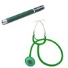 Flat Head Stethoscope Green with Aluminium Light Green