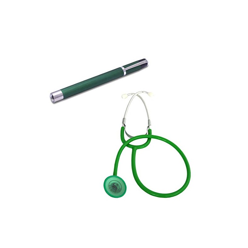 Flat Head Stethoscope Green with Aluminium Light Green