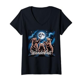 Womens Bear Stuff Bears Jersey Mens Womens Moon Moon Bear Lovers V-Neck T-Shirt