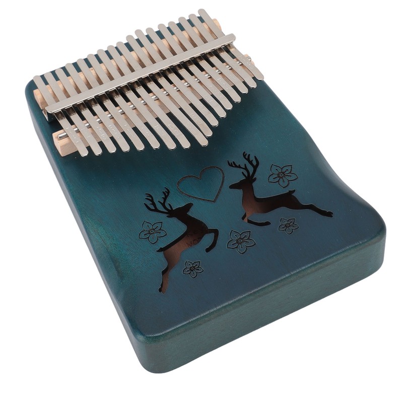 Finger Thumb Piano 17 Keys Exquisite Engraved Pattern Wood Kalimba