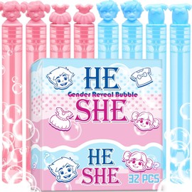Gender Reveal Decorations, Mini Bubble Wands Party Favors for New Parents, 32 Pack Kids Birthday Supplies, Pregnancy Gifts Box for Expecting Mom, Girl Boy Baby Shower, Pinata Goody Bag Stuffers Filler