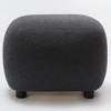 KINWELL Round Boucle Upholstered Ottoman Chair, Footstool with Soft Padded