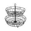 Fruit Basket Black Iron European Style Double Layer Fruit Storage