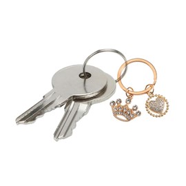 ARFUKA Keyring Crown and Heart Pendant Keychain Rhinestone Crystal Keyring Car Key Chain Key Holder Handbag Purse Charm, Gift Ideas for Her, Gift Exchange Ideas