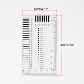 HARFINGTON 5pcs High Precision SEC Size Estimation Chart 8x5.5cm 0.2mm Transparency Flaw Detection Film Ruler for Diameter and Line Width Defects Measuring
