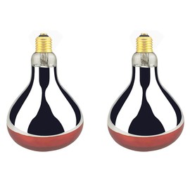 BONGBADA Heat Lamp Bulb R40 250 Watt 2 Pack Painted Red Infrared Glass Lamp Bulb for Food Service, Brooder Bulb, Chicks, Pet, Bathroom.
