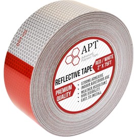 APT Dot Reflective Tape C2, High Intensity Grade, Red White for Trailers, Car, Bike. Safety Reflective Tape (Red/White, 7" X 25Ft)