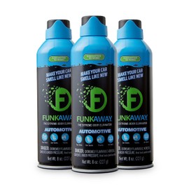 FunkAway Car Deodorizer Spray (8 oz - 3 Pack) Car Air Freshener and Odor Eliminator for SUVs, Trucks, RVs and Boats, Automotive Aerosol that Attacks Funk at the Source