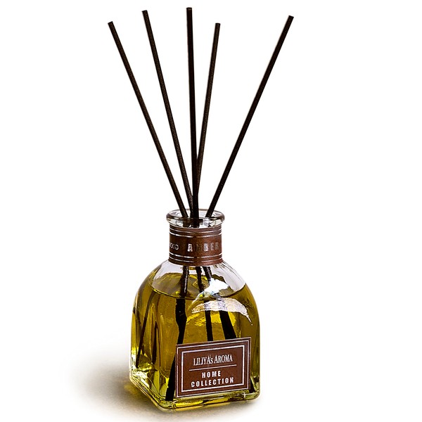 Liliya’s Aroma Reed Diffuser Amber Wood, Home Collection, Diffuser Scent