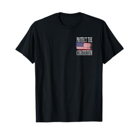 Protect The Constitution 2 Sided Print - Vintage US Flag T-Shirt