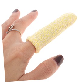 BIUDECO 10pcs Cut Resistant Finger Sleeves Anti-Cut Thumb Covers for Kitchen Slicing and Woodworking Sturdy Thumb Guards for Safe Food Preparation