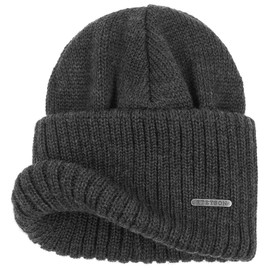 Stetson Northport Merino Wool Winter Hat - Made in Italy – Sailor’s Hat for Men – Wool Hat for Autumn/Winter – Merino Hat - charcoal