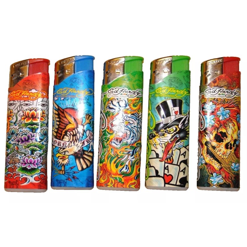 Ed Hardy 5 PC Ed Hardy Lighters Tattoo Different Design