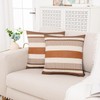 Vfuty Farmhouse Stripe Pillow Cover 18x18 Boho Accent Cushion Case