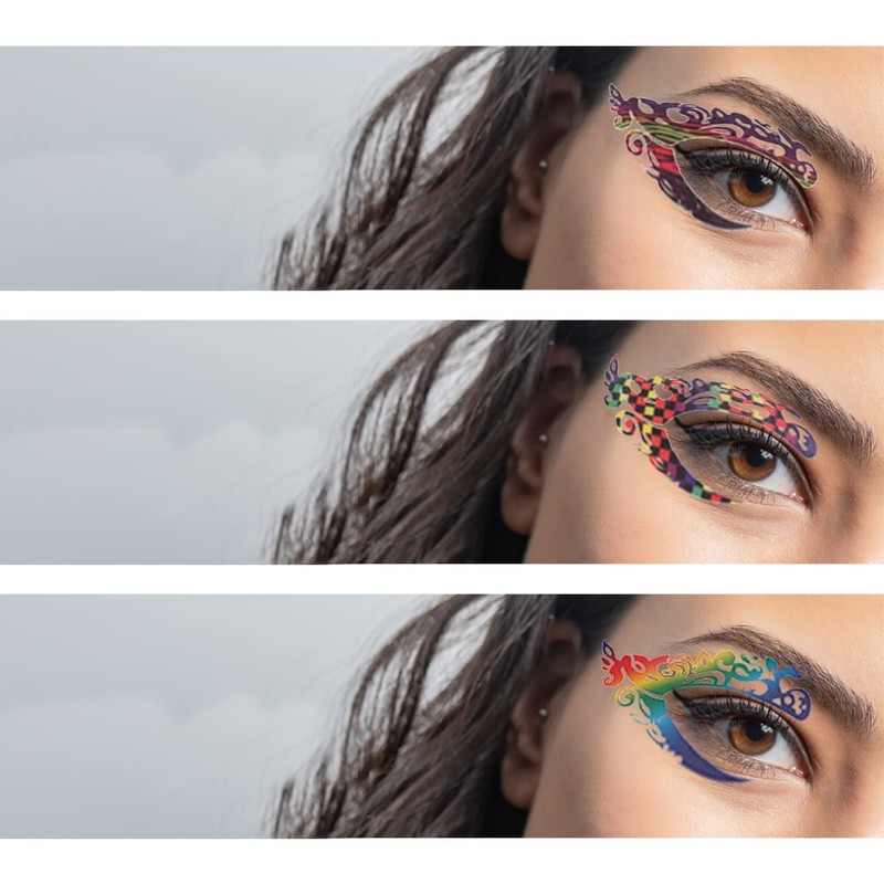 8 Pairs Eyeshadow Tattoo Stickers Party Waterproof Face Stickers Eyes