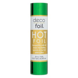 Deco Foil Hot Foils 5 in x 15 ft Roll - Lucky Green - Use with Hot Foil Systems, Plates and Dies