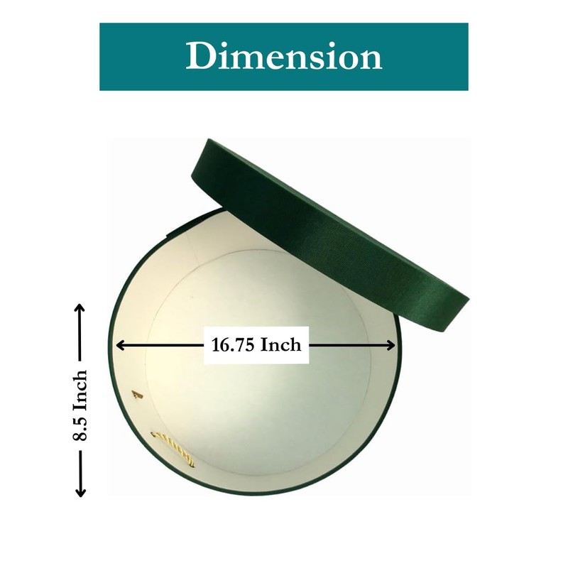 Sarah's Hat Boxes Classic Dark Green Hat Box – 16.75"