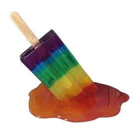 Romeeton Melting Ice Cream Ornaments - Melting Popsicle Sculpture Resin Statue Decoration Candy Craft (Rainbow)