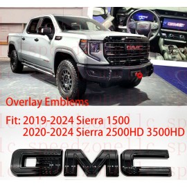Auto Rear Tailgate Gloss Black Emblem Overlay 2019-2024 GMC Sierra 1500 2500HD 3500HD