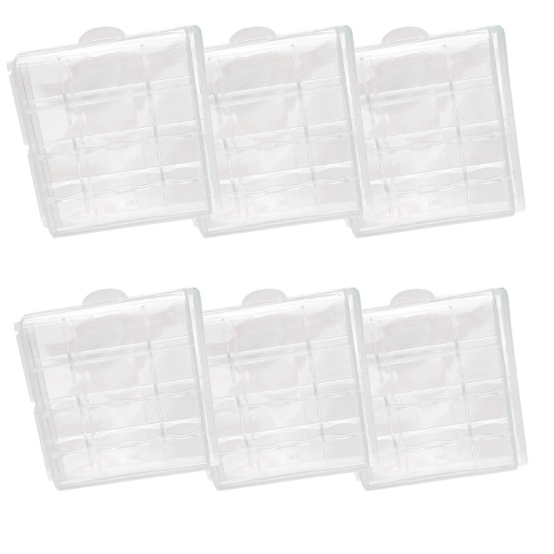 Battery Storage Case for AA/AAA, Battery Holder Box (6Pack Clear)